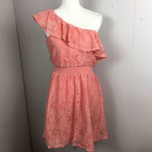 Lily Star size large color peach dress.